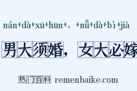 男大须婚，女大必嫁是什么意思的图片